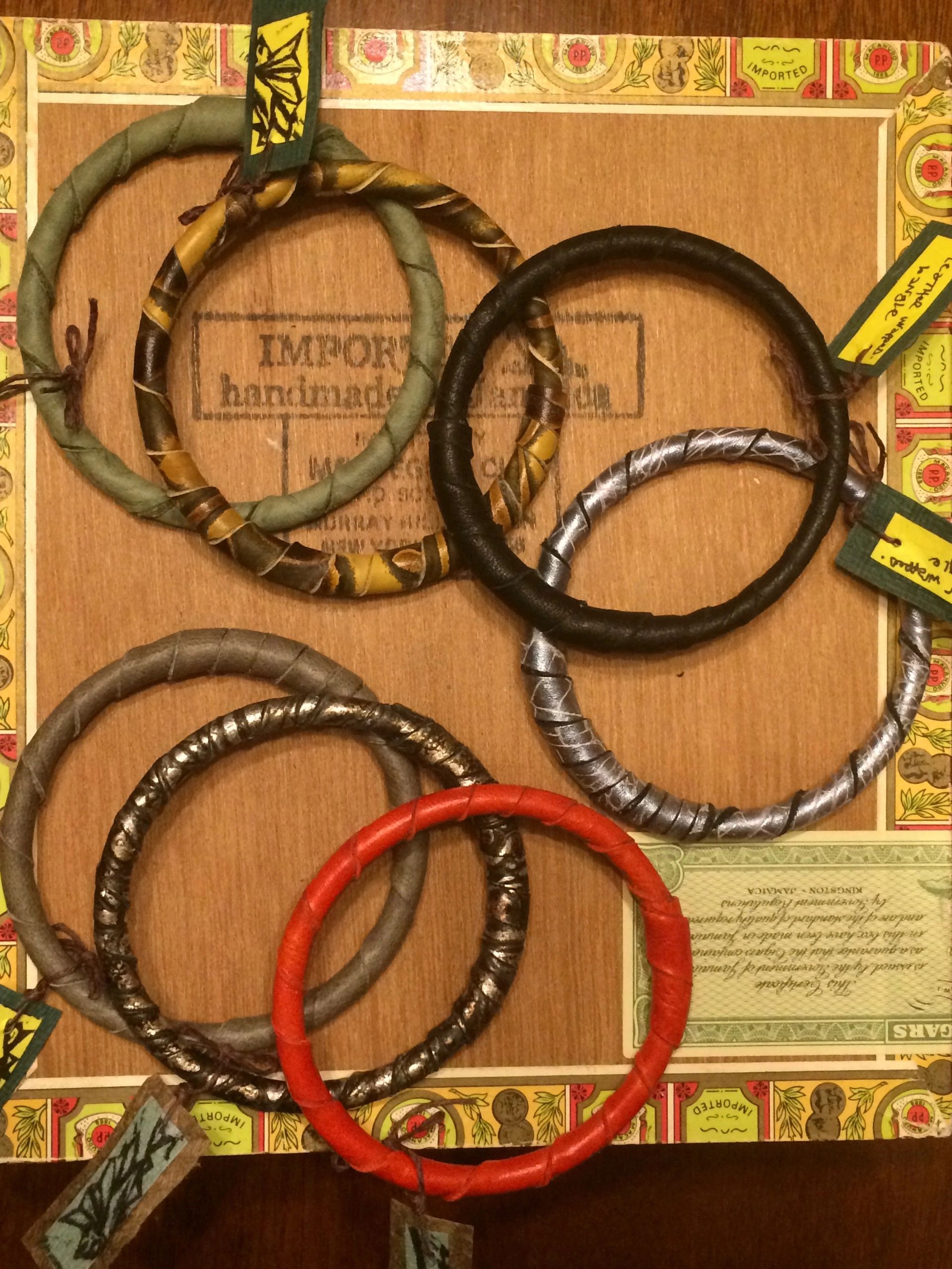 Silk-wrapped bangle stack