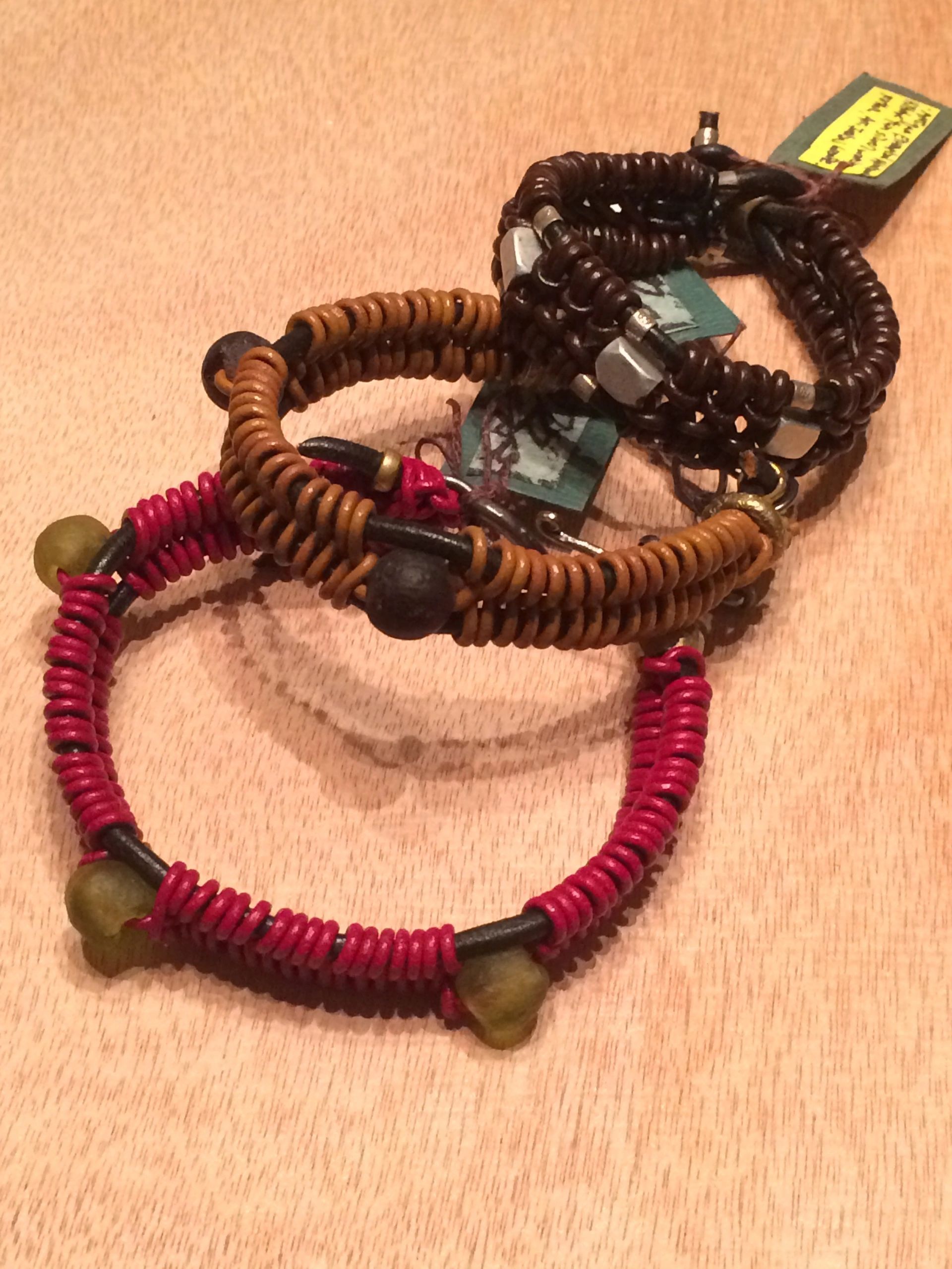 Coiled leather cuff