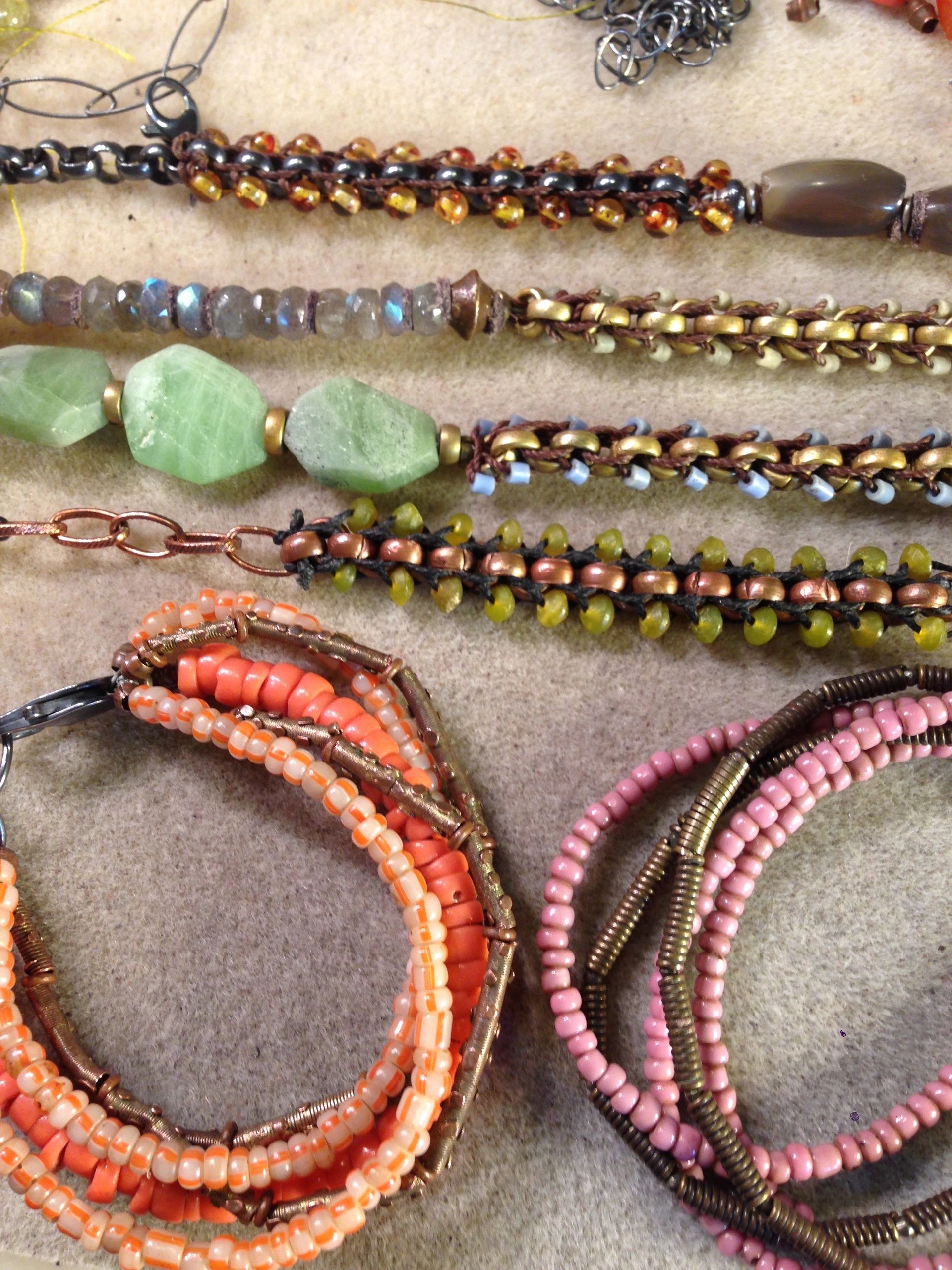 Sunset seed-bead cuff