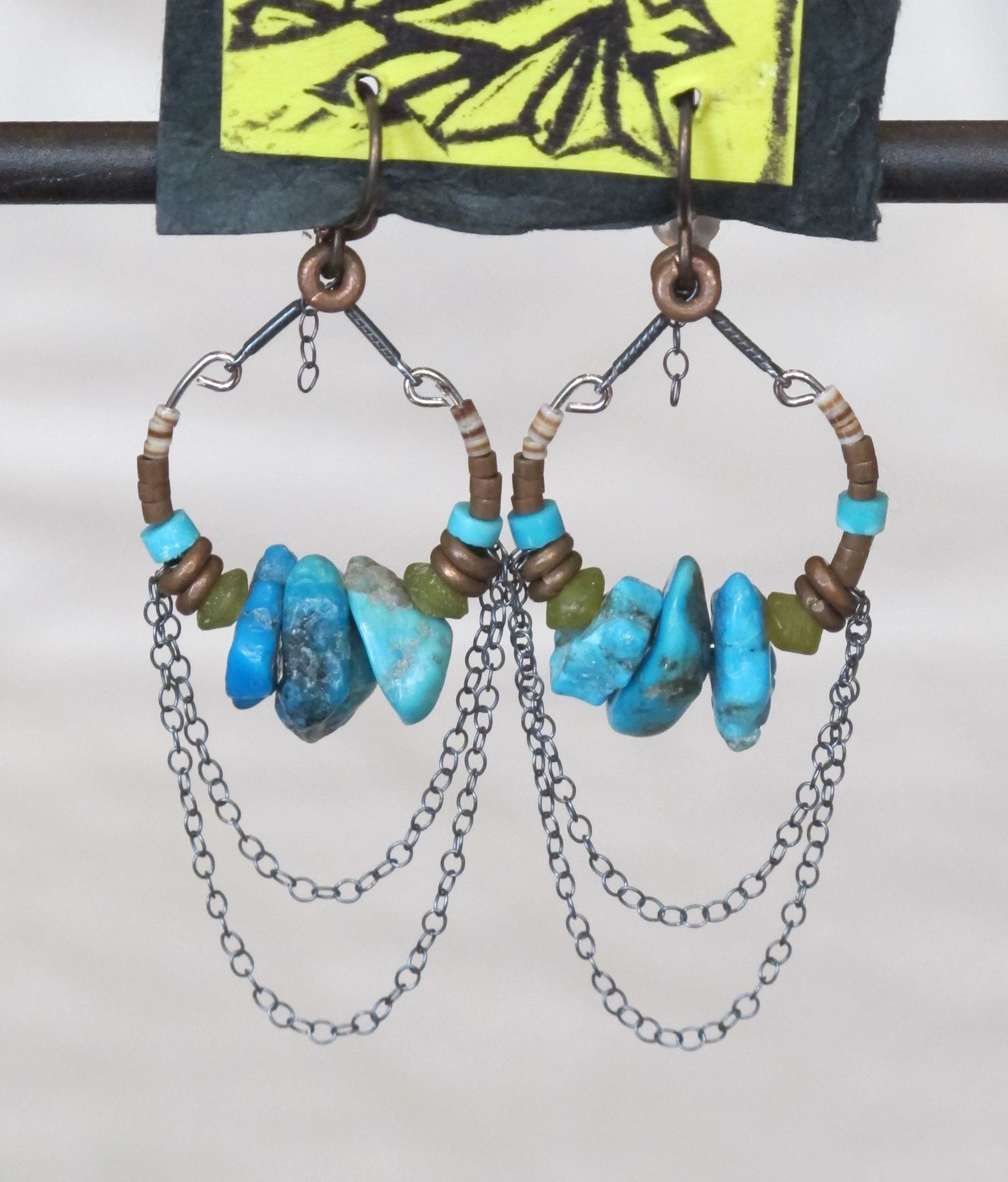Turquoise chandelier drops